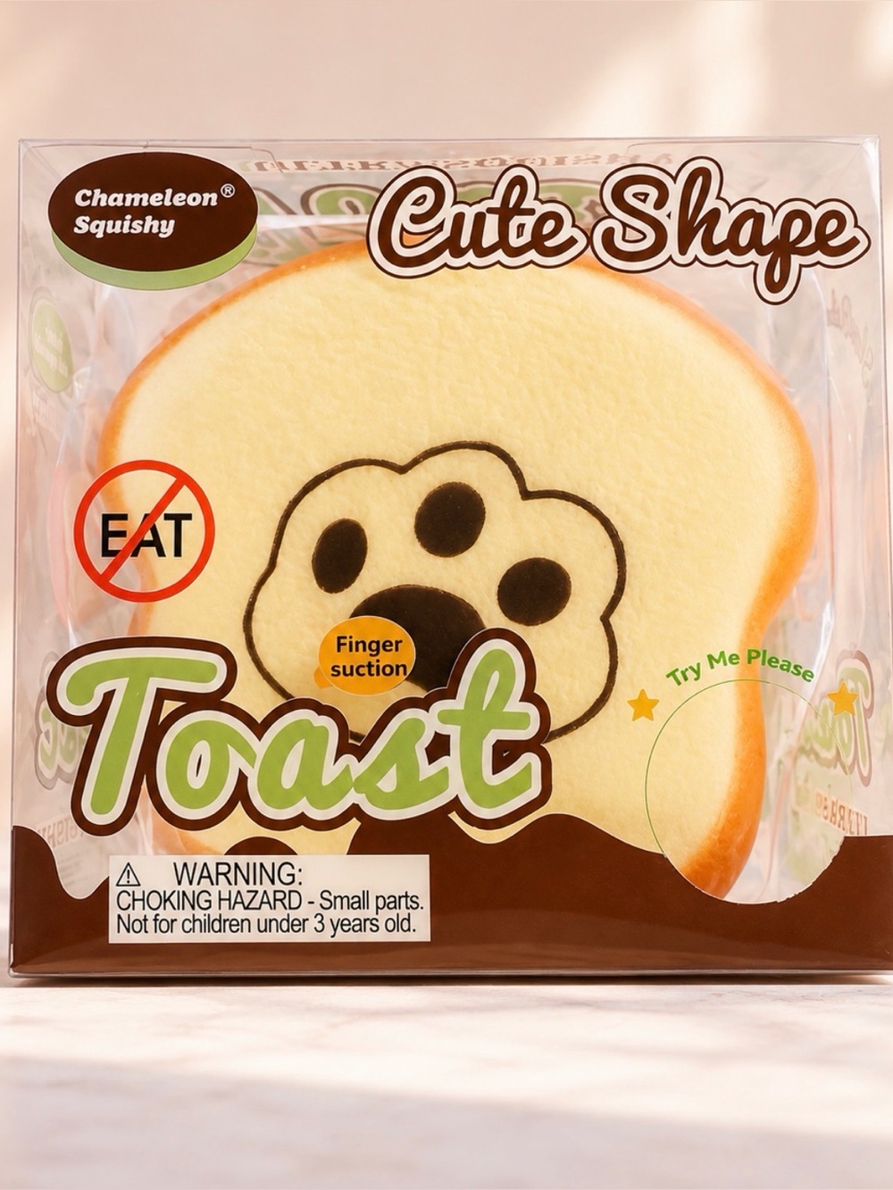 Squishy Toast Plush Toy - Cream and Brown